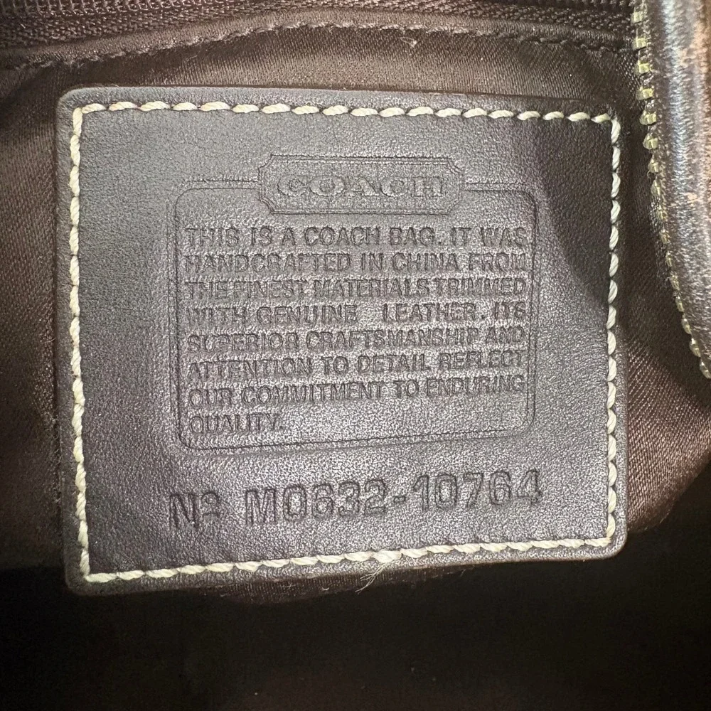 Coach Shoulder Bag Women Medium Brown Signature Canvas Hobo Leather Trim Vintage - Picture 13 of 16